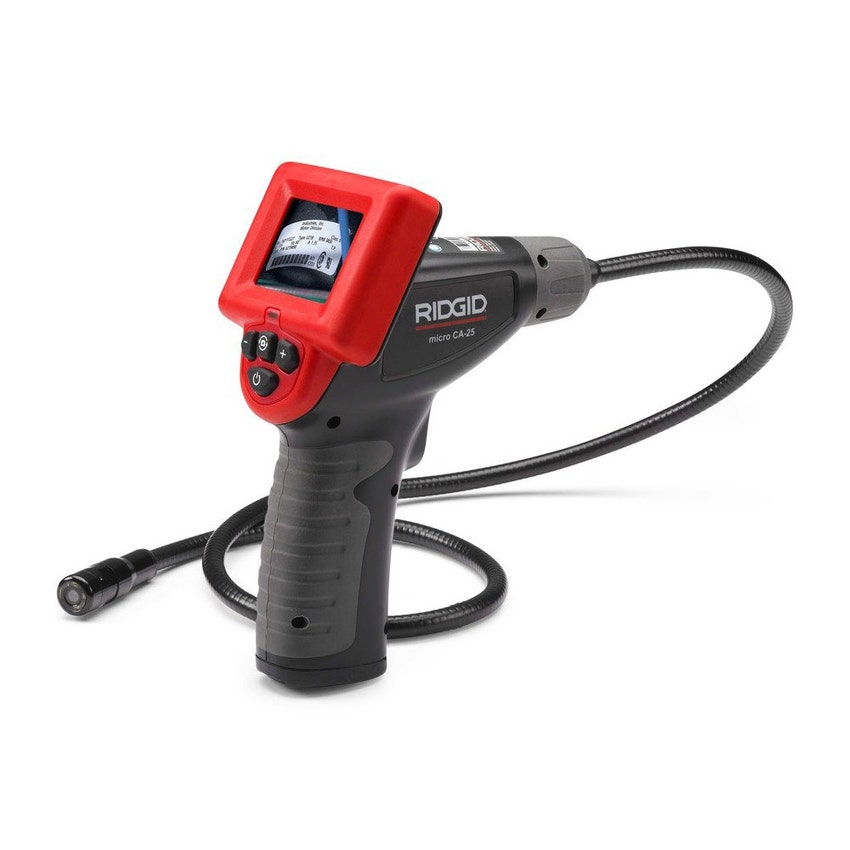 Immagine di Ridgid Kit composto da micro CA-25 telecamera compatta per ispezione con cavo da 1.2 m non prolungabile e rilevatore di gas combustibile, con sonda flessibile da 40 cm 40043+36163