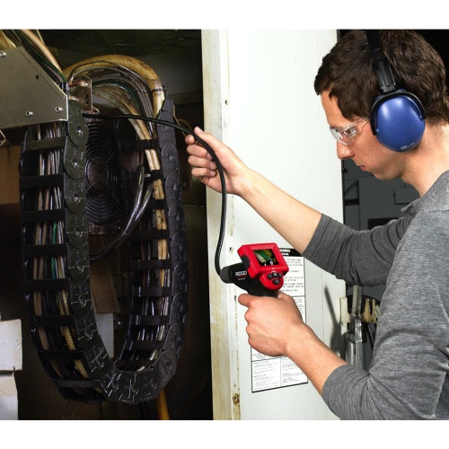 Immagine di Ridgid Kit composto da micro CA-25 telecamera compatta per ispezione con cavo da 1.2 m non prolungabile e rilevatore di gas combustibile, con sonda flessibile da 40 cm 40043+36163