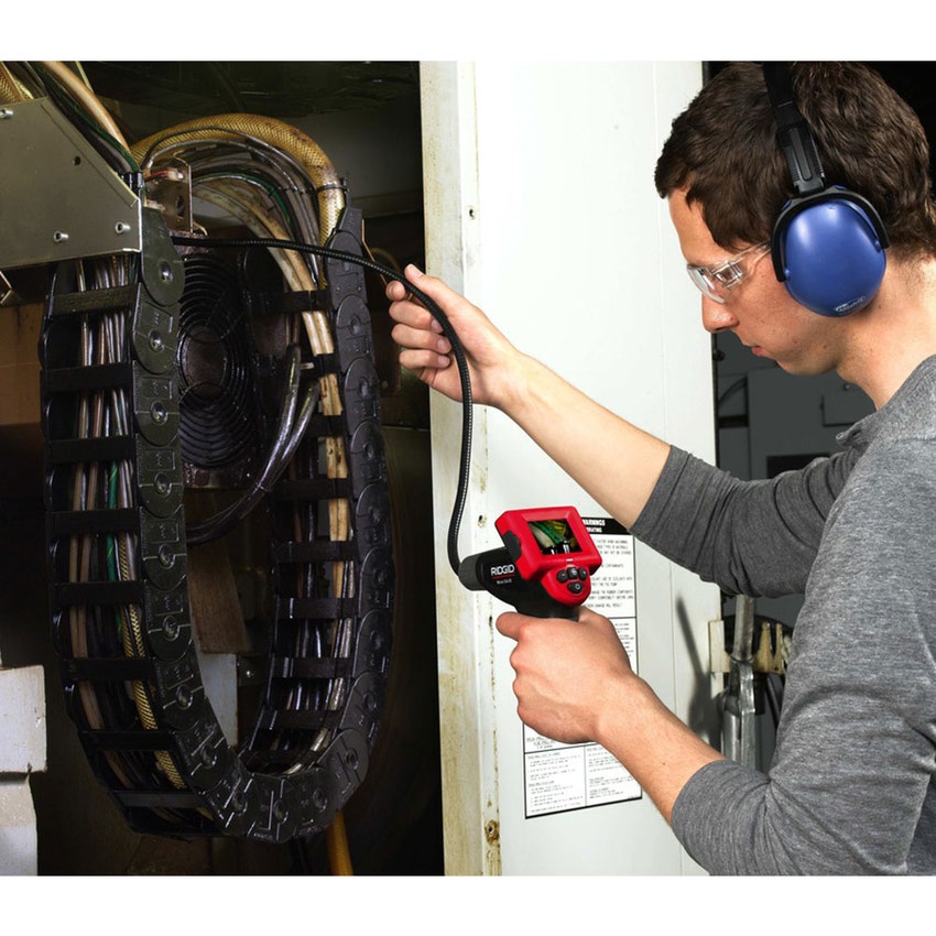 Immagine di Ridgid Kit composto da micro CA-25 telecamera compatta per ispezione con cavo da 1.2 m non prolungabile e rilevatore di gas combustibile, con sonda flessibile da 40 cm 40043+36163