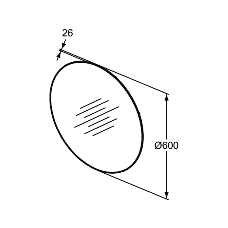 Ideal Standard T3957BH CONCA specchio sospeso rotondo Ø 60 cm, con luce a  led perimetrale