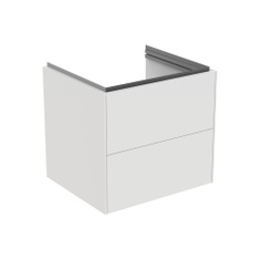 Immagine di Ideal Standard CONCA mobile sottolavabo sospeso L.60 H.55 P.50.5 cm, con 2 cassetti esterni, interno colore antracite, esterno colore bianco finitura opaco T4573Y1