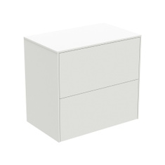 Immagine di Ideal Standard CONCA mobile sottolavabo sospeso L.60 H.55 P.37.3 cm, con 2 cassetti esterni, interno colore antracite, esterno colore bianco finitura opaco T4327Y1