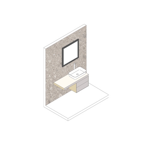 Immagine di Ideal Standard CONCA set con lavabo d’appoggio L.55 P.38 cm, colore bianco, miscelatore monocomando da appoggio, finitura cromo, mobile sottolavabo L.60 cm, colore bianco finitura opaco, mensola L.120, colore bianco finitura opaco CONCA08