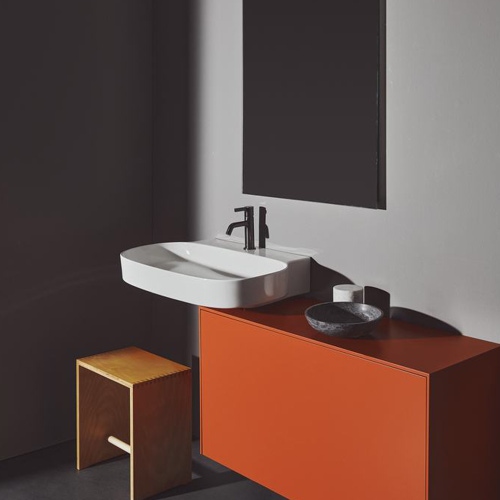 Immagine di Ideal Standard LINDA-X lavabo da appoggio o sospeso L.75 cm, ultrasottile, senza foro del troppopieno, colore bianco finitura lucido T439601