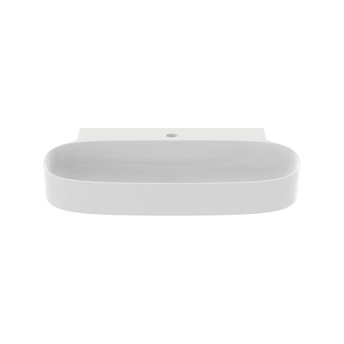Immagine di Ideal Standard LINDA-X lavabo da appoggio o sospeso L.75 cm, ultrasottile, senza foro del troppopieno, colore bianco seta finitura opaco T4396V1