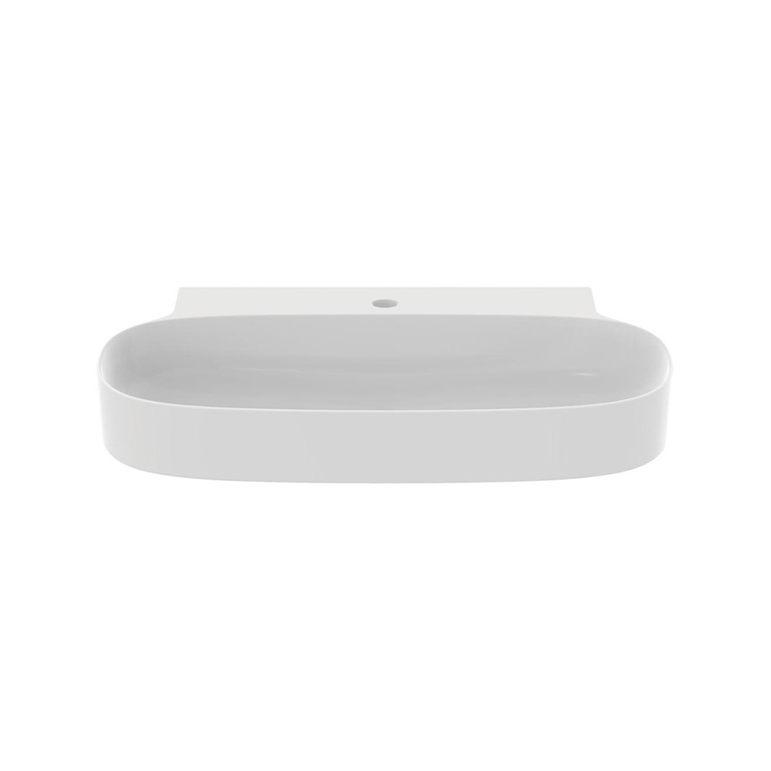 Immagine di Ideal Standard LINDA-X lavabo da appoggio o sospeso L.75 cm, ultrasottile, senza foro del troppopieno, colore bianco seta finitura opaco T4396V1