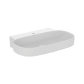 Immagine di Ideal Standard LINDA-X lavabo da appoggio su piano L.75 cm, ultrasottile, monoforo, senza foro del troppopieno, colore bianco finitura lucido T499101