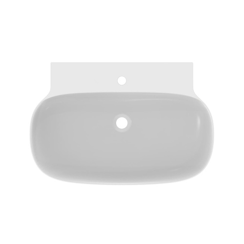 Immagine di Ideal Standard LINDA-X lavabo da appoggio su piano L.75 cm, ultrasottile, monoforo, senza foro del troppopieno, colore bianco seta finitura opaco T4991V1