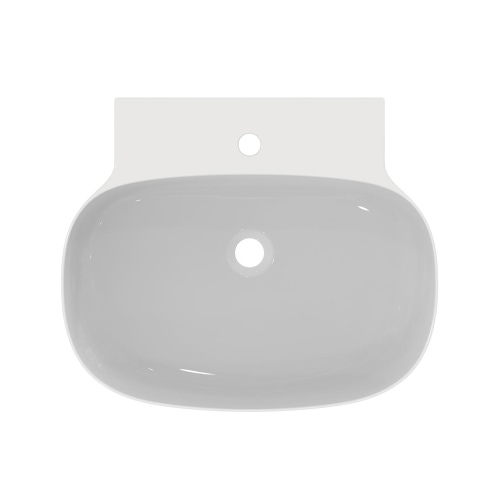 Immagine di Ideal Standard LINDA-X lavabo smaltato da appoggio o sospeso L.60 cm, ultrasottile, monoforo, senza troppopieno, colore bianco finitura lucido T439301