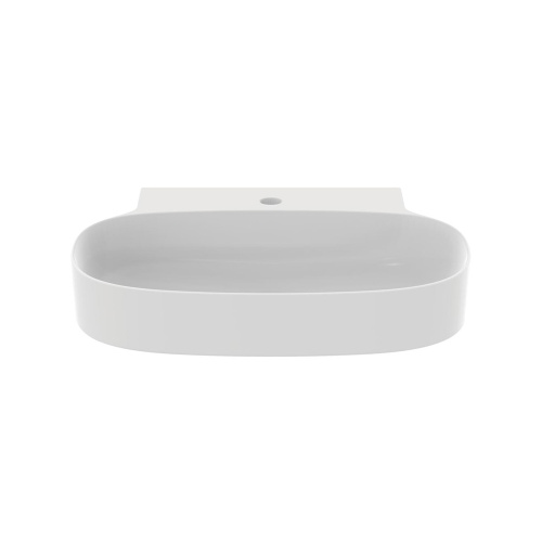Immagine di Ideal Standard LINDA-X lavabo smaltato da appoggio o sospeso L.60 cm, ultrasottile, monoforo, senza troppopieno, colore bianco seta finitura opaco T4393V1