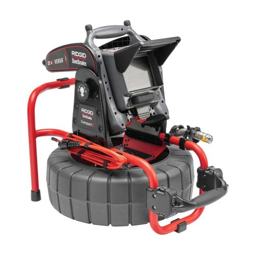 Immagine di Ridgid Ruota SeeSnake Compact2 con monitor CS6x VERSA, batteria e caricabatteria, cavo 30 m per tubazioni da 1 1/2" a 6" (40-150 mm) 48118