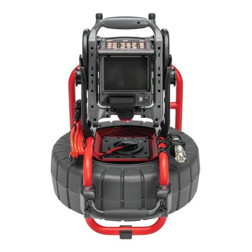 Immagine di Ridgid Ruota SeeSnake Compact2 con monitor CS6x VERSA, batteria e caricabatteria, cavo 30 m per tubazioni da 1 1/2" a 6" (40-150 mm) 48118