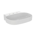 Immagine di Ideal Standard LINDA-X lavabo smaltato da appoggio o sospeso L.60 cm, ultrasottile, con 3 fori rubinetteria, senza troppopieno, colore bianco finitura lucido T439401