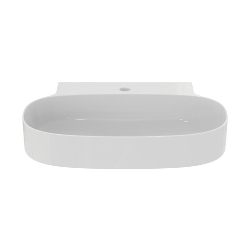 Immagine di Ideal Standard LINDA-X lavabo rettificato da appoggio o sospeso L.60 cm, ultrasottile, monoforo, senza troppopieno, colore bianco finitura lucido T498801