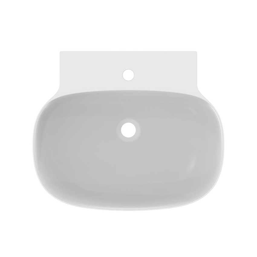 Immagine di Ideal Standard LINDA-X lavabo rettificato da appoggio o sospeso L.60 cm, ultrasottile, monoforo, senza troppopieno, colore bianco seta finitura opaco T4988V1