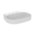 Immagine di Ideal Standard LINDA-X lavabo rettificato da appoggio o sospeso L.60 cm, ultrasottile, con 3 fori rubinetteria, senza troppopieno, colore bianco finitura lucido T498901