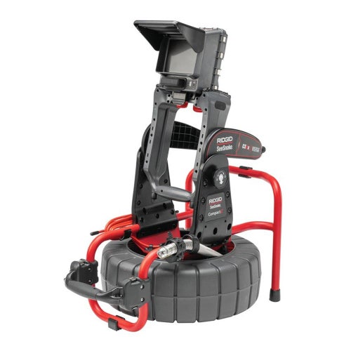 Immagine di Ridgid Ruota SeeSnake Compact2 con monitor CS6x VERSA, batteria e caricabatteria, cavo 30 m per tubazioni da 1 1/2" a 6" (40-150 mm) 48118
