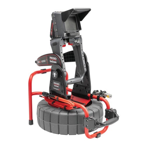 Immagine di Ridgid Ruota SeeSnake Compact2 con monitor CS6x VERSA, batteria e caricabatteria, cavo 30 m per tubazioni da 1 1/2" a 6" (40-150 mm) 48118