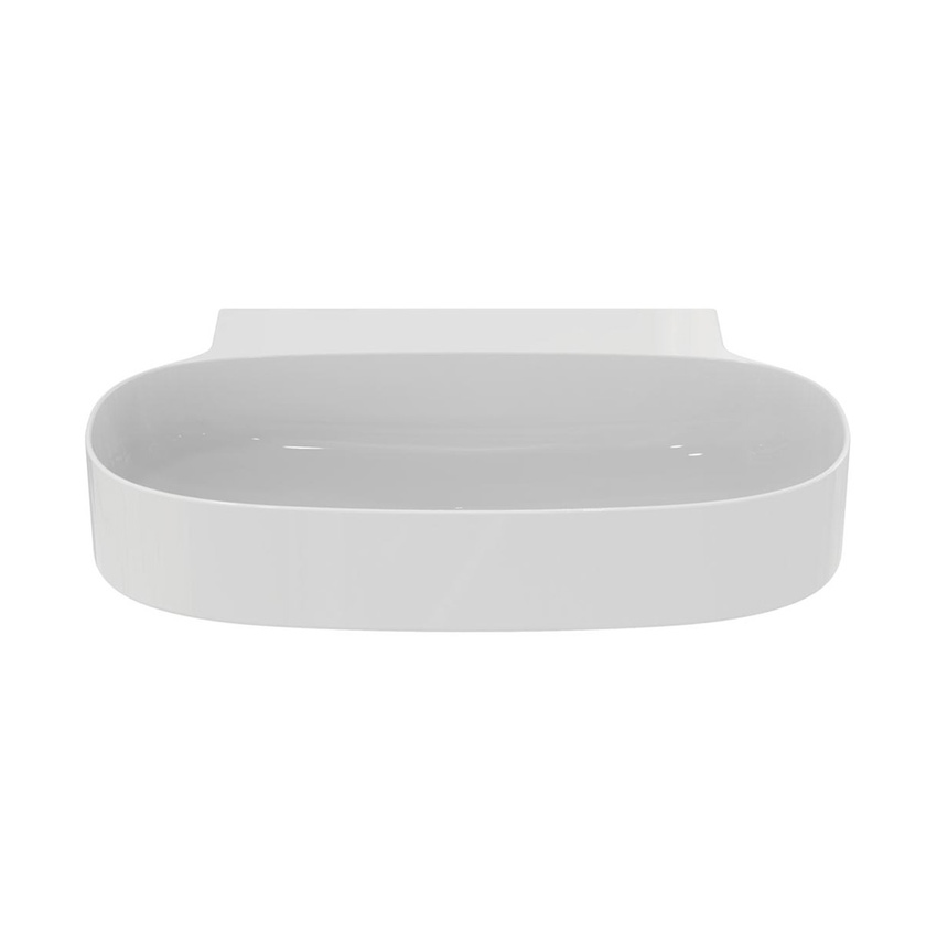 Immagine di Ideal Standard LINDA-X lavabo rettificato da appoggio o sospeso L.60 cm, ultrasottile, senza foro rubinetteria e senza troppopieno, colore bianco finitura lucido T499001