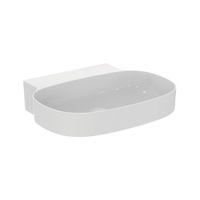 Immagine di Ideal Standard LINDA-X lavabo da appoggio su piano L.60 cm, ultrasottile, senza foro rubinetteria e senza troppopieno, colore bianco finitura lucido T499001