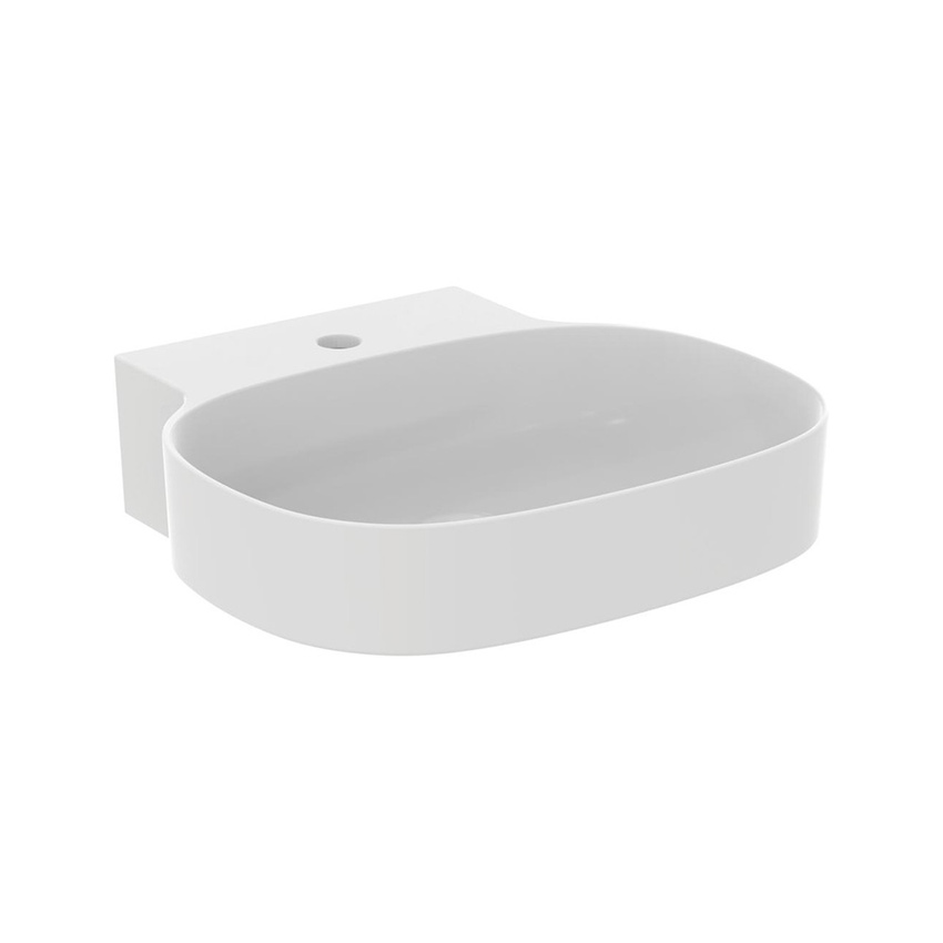 Immagine di Ideal Standard LINDA-X lavabo da appoggio L.50 cm, ultrasottile, monoforo, senza troppopieno, colore bianco seta finitura opaco T4985V1