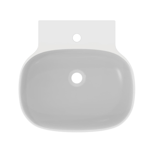 Immagine di Ideal Standard LINDA-X lavabo da appoggio L.50 cm, ultrasottile, monoforo, senza troppopieno, colore bianco seta finitura opaco T4985V1