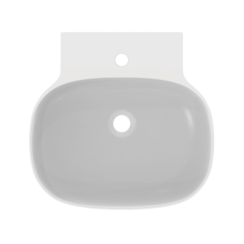 Immagine di Ideal Standard LINDA-X lavabo da appoggio L.50 cm, ultrasottile, monoforo, senza troppopieno, colore bianco seta finitura opaco T4985V1