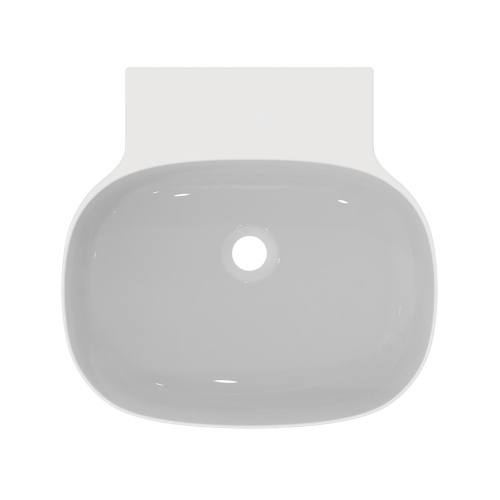 Immagine di Ideal Standard LINDA-X lavabo da appoggio L.50 cm, ultrasottile, senza foro rubinetteria e senza troppopieno, colore bianco finitura lucido T498701