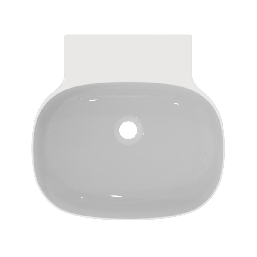 Immagine di Ideal Standard LINDA-X lavabo da appoggio L.50 cm, ultrasottile, senza foro rubinetteria e senza troppopieno, colore bianco finitura lucido T498701