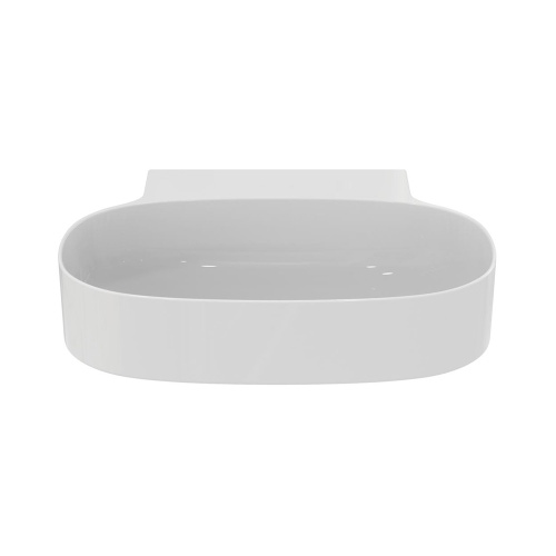 Immagine di Ideal Standard LINDA-X lavabo da appoggio L.50 cm, ultrasottile, senza foro rubinetteria e senza troppopieno, colore bianco finitura lucido T498701