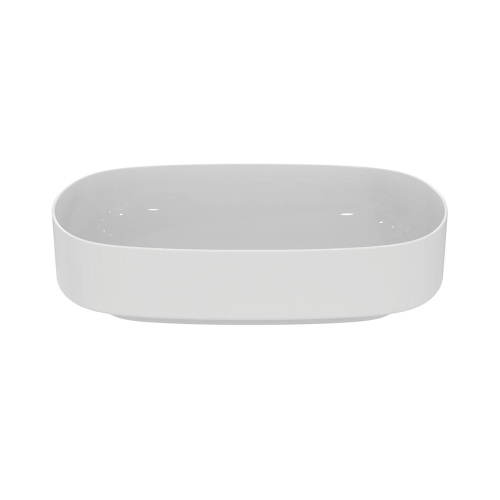 Immagine di Ideal Standard LINDA-X lavabo da appoggio L.55 cm, ultrasottile, senza foro rubinetteria e senza troppopieno, colore bianco finitura lucido T440201