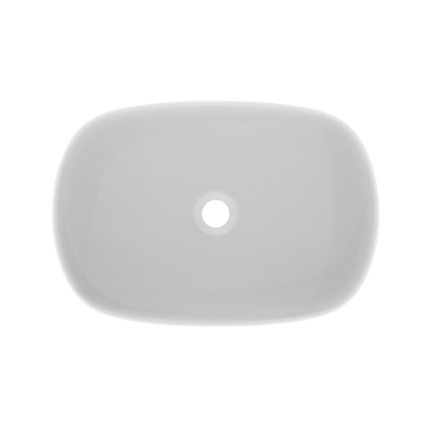 Immagine di Ideal Standard LINDA-X lavabo da appoggio L.55 cm, ultrasottile, senza foro rubinetteria e senza troppopieno, colore bianco seta finitura opaco T4402V1