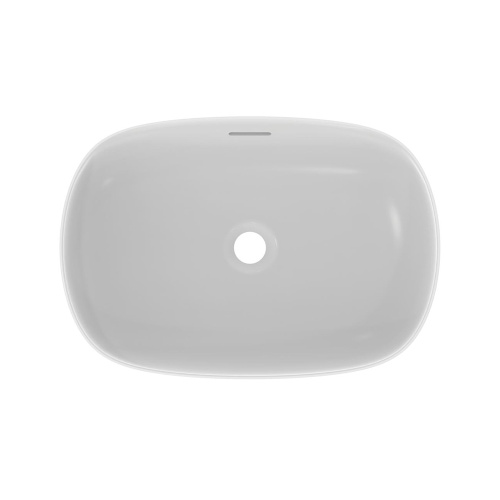 Immagine di Ideal Standard LINDA-X lavabo da appoggio L.55 cm, ultrasottile, senza foro rubinetteria, con troppopieno, colore bianco seta finitura opaco T4401V1