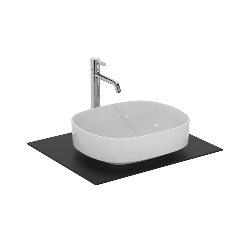 Immagine di Ideal Standard LINDA-X lavabo da appoggio L.45 cm, ultrasottile, senza foro e senza troppopieno, colore bianco finitura lucido T440001