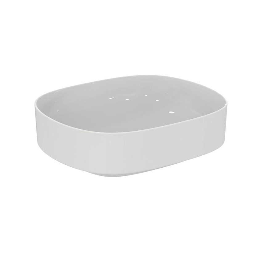 Immagine di Ideal Standard LINDA-X lavabo da appoggio L.45 cm, ultrasottile, senza foro e senza troppopieno, colore bianco finitura lucido T440001