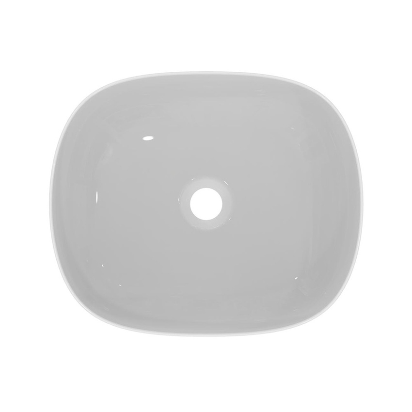 Immagine di Ideal Standard LINDA-X lavabo da appoggio L.45 cm, ultrasottile, senza foro e senza troppopieno, colore bianco finitura lucido T440001