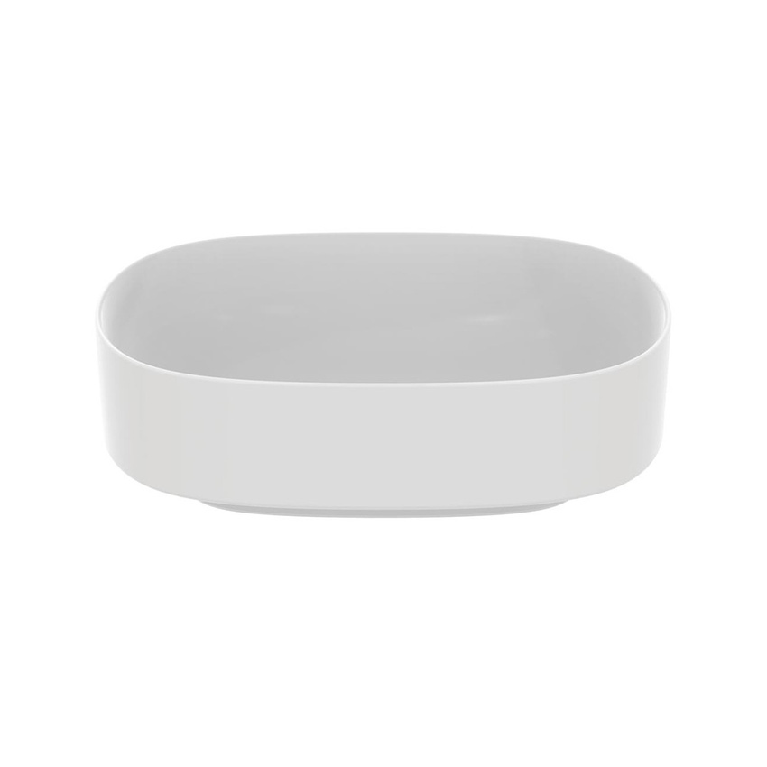 Immagine di Ideal Standard LINDA-X lavabo da appoggio L.45 cm, ultrasottile, senza foro e senza troppopieno, colore bianco seta finitura opaco T4400V1