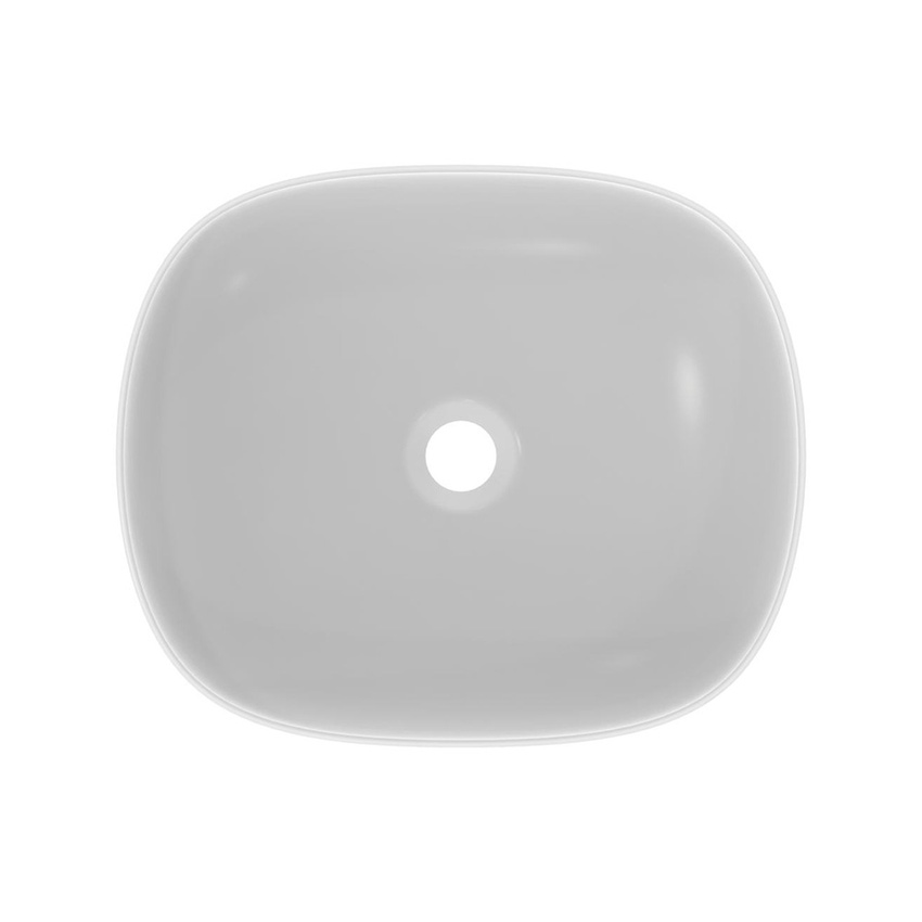 Immagine di Ideal Standard LINDA-X lavabo da appoggio L.45 cm, ultrasottile, senza foro e senza troppopieno, colore bianco seta finitura opaco T4400V1