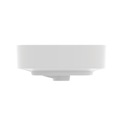 Immagine di Ideal Standard LINDA-X lavabo da appoggio su piano L.45 cm, ultrasottile, senza foro rubinetteria, con foro del troppopieno, colore bianco seta finitura opaco T4399V1