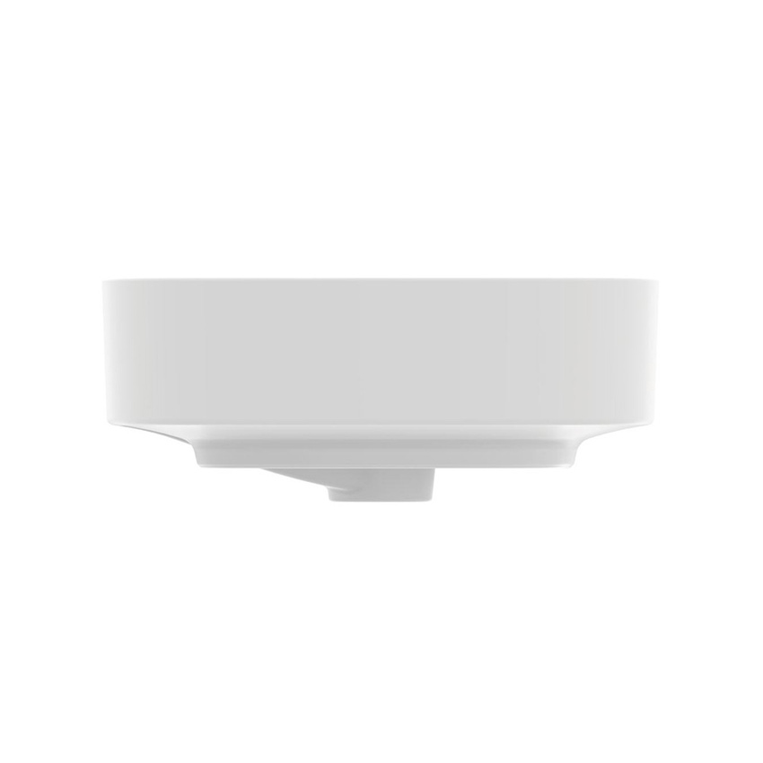 Immagine di Ideal Standard LINDA-X lavabo da appoggio su piano L.45 cm, ultrasottile, senza foro rubinetteria, con foro del troppopieno, colore bianco seta finitura opaco T4399V1
