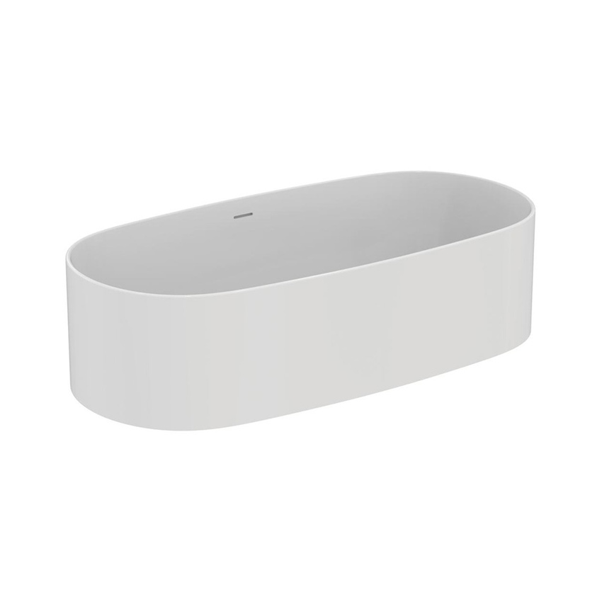 Immagine di Ideal Standard LINDA-X vasca ovale centro stanza L.175 cm, con colonna di scarico e telaio, colore bianco T4626EN