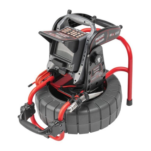 Immagine di Ridgid Ruota SeeSnake Compact C40 con tecnologia TruSense con monitor CS6x VERSA, batteria e caricabatteria, cavo 40 m per tubazioni da 1 1/2" a 6" (40-150 mm) 64208