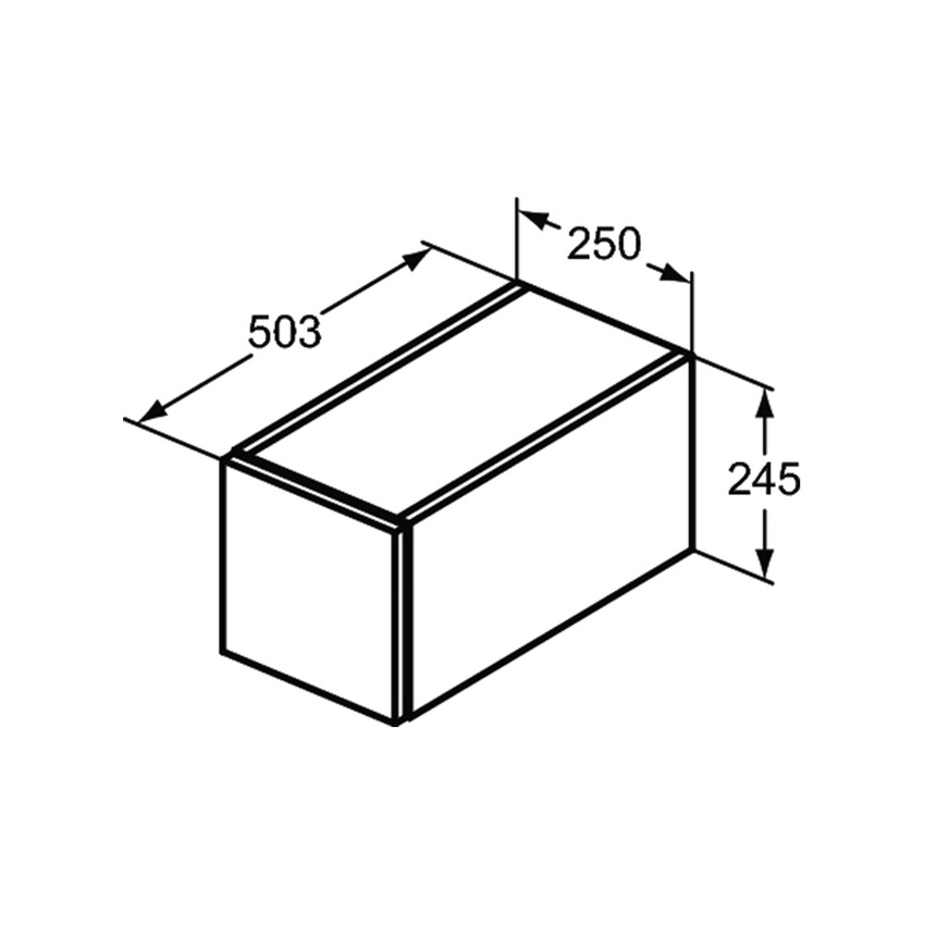 Immagine di Ideal Standard ADAPTO base sospesa L.25 cm, in truciolare nobilitato, finitura legno miele U8419FF