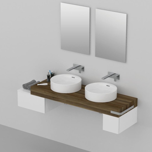 Immagine di Ideal Standard ADAPTO base sospesa L.50 cm, in truciolare nobilitato, colore bianco finitura lucido U8421WG