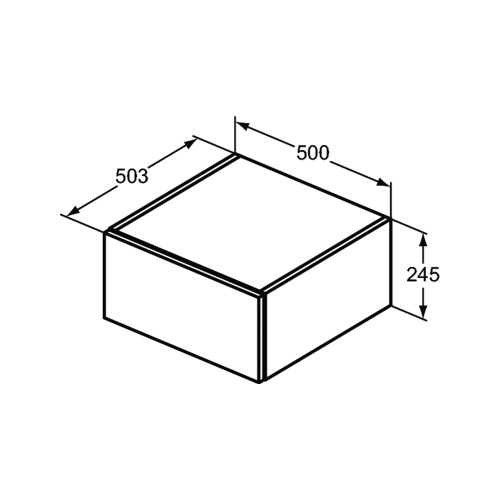 Immagine di Ideal Standard ADAPTO base sospesa L.50 cm, in truciolare nobilitato, finitura legno miele U8421FF