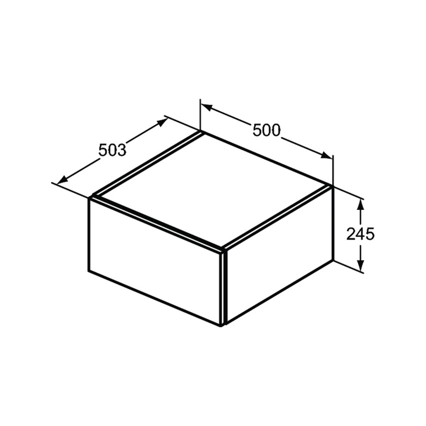 Immagine di Ideal Standard ADAPTO base sospesa L.50 cm, in truciolare nobilitato, finitura legno miele U8421FF