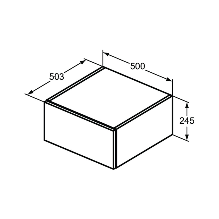 Immagine di Ideal Standard ADAPTO base sospesa L.50 cm, in truciolare nobilitato, finitura noce scuro U8421FW