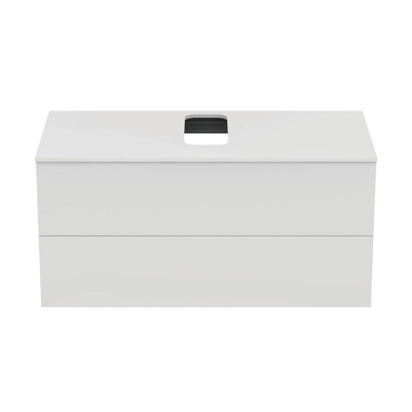 Immagine di Ideal Standard ADAPTO mobile sottolavabo L.105 cm, completo di top forato, colore bianco finitura lucido U8597WG