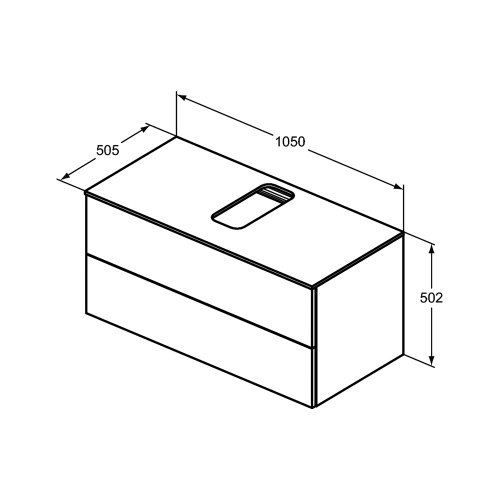 Immagine di Ideal Standard ADAPTO mobile sottolavabo L.105 cm, completo di top forato, colore bianco finitura lucido U8597WG