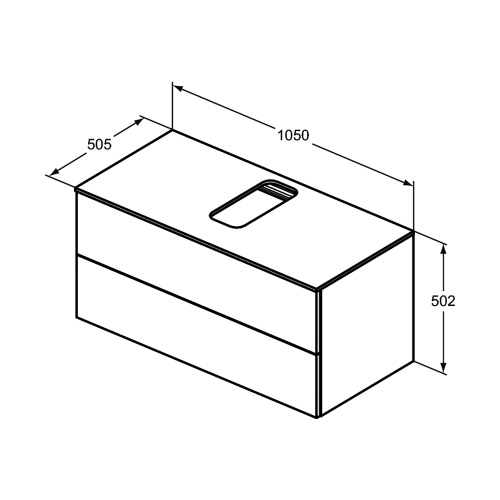 Immagine di Ideal Standard ADAPTO mobile sottolavabo L.105 cm, completo di top forato, finitura legno miele U8597FF